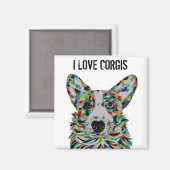 Corgi-Hund-Kunstmagnet Magnet (Vorderseite/Rückseite)