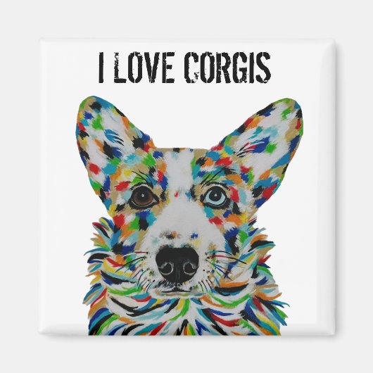Corgi-Hund-Kunstmagnet Magnet (Vorne)