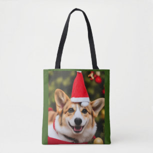Corgi Hund lächelt Weihnachtsspass Tasche