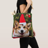 Corgi Hund lächelt Weihnachtsspass Tasche (Von Nahem)