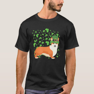 Corgi Hund Leprechaun Kleeblatt St. Patricks Tag T-Shirt