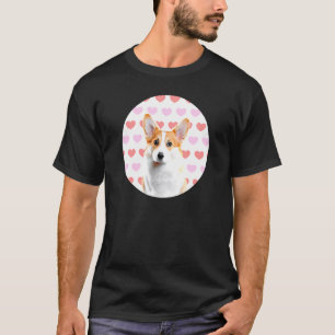 Corgi Hund Liebe Herz Muster Rosa Rot Süßes Hausti T-Shirt