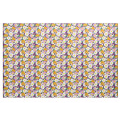 Corgi Hund mit Blume Lila Gemustert Stoff (Fat Quarter (45,7 x 55,9 cm))