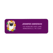 Corgi Hund mit Blume Lila Rücksendeadresse (Vorne)