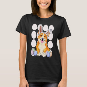Corgi-Hund mit Hasenohren und Ostereiern T-Shirt