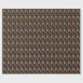 Corgi Hund mit Weihnachtsgeschenken Feuerplatz Geschenkpapier (Flach)