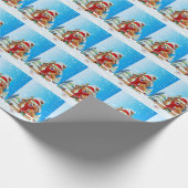 Corgi Hund mit Weihnachtsgeschenken Geschenkpapier (Ecke)