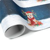 Corgi Hund mit Weihnachtsgeschenken Geschenkpapier (Rolleneckpunkt)