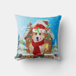 Corgi Hund mit Weihnachtsgeschenken Kissen