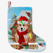 Corgi Hund mit Weihnachtsgeschenken Kleiner Weihnachtsstrumpf (Vorderseite)