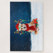 Corgi Hund mit Weihnachtsgeschenken Puzzle (Vertikal)