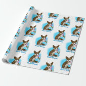 Corgi-Hund mit Zahnbürste Geschenkpapier (Ungerollt)
