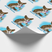 Corgi-Hund mit Zahnbürste Geschenkpapier (Ecke)