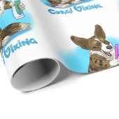 Corgi-Hund mit Zahnbürste Geschenkpapier (Rolleneckpunkt)