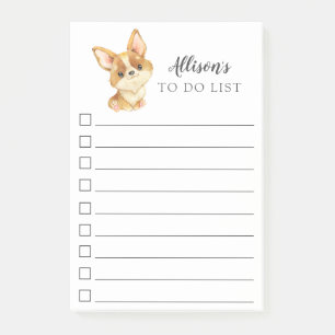 Corgi Hund Personalisiert zu führen Post-it Klebezettel
