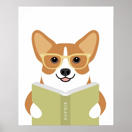 Corgi-Hund personalisierter Druck Poster (Vorne)