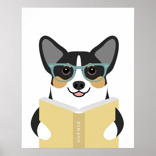 Corgi-Hund personalisierter Druck Poster (Vorne)