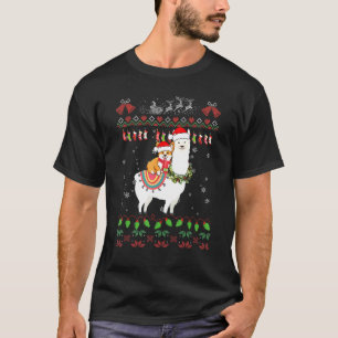 Corgi-Hund reitet Llama-Weihnachts-Hässlich-Schwes T-Shirt