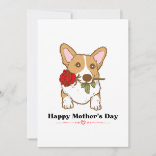 Corgi Hund Rose Bitten Rose am Muttertag