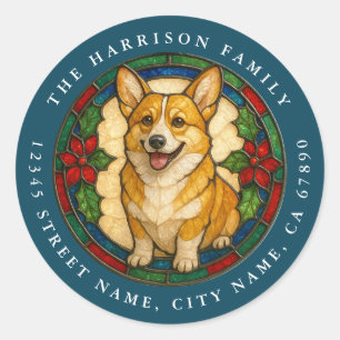 Corgi-Hund-Rundaufkleber Runder Aufkleber