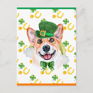 Corgi-Hund Shamrock St. Patricks Tag Feiertagspostkarte