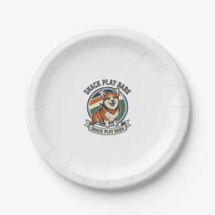 Corgi-Hund-Shirt Lustige Vintage-Prägung Tierliebh Pappteller