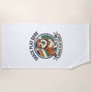 Corgi-Hund-Shirt Lustige Vintage-Prägung Tierliebh Strandtuch