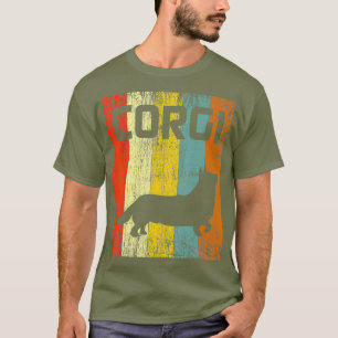 Corgi Hund  Spaß 70er Disco Retro Ich liebe Hunde T-Shirt