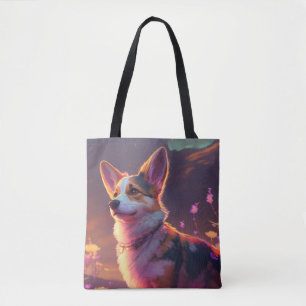 Corgi Hund Tierportrait Painting Pet-Zeichen Tasche