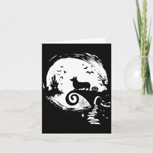 Corgi-Hund und Mond Halloween-Kostüm Hunde-Liebhab Karte