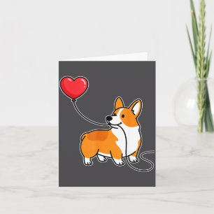 Corgi-Hund Valentins Herzballon passendes Paar  Dankeskarte