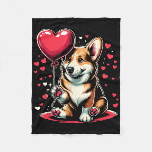 Corgi-Hund Valentinstag Hundebesitzer Valentinsgru Fleecedecke