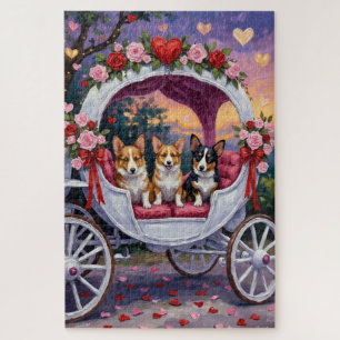 Corgi Hund Valentinstag Puzzle