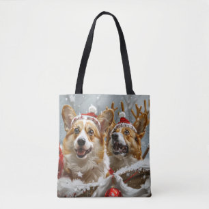 Corgi Hund Weihnachten Festlich Tasche