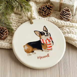 Corgi-Hund Weihnachten Keramik Ornament