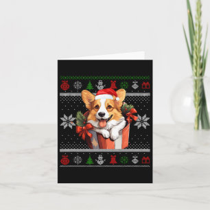 Corgi Hund Weihnachten Ugly Sweater Familie Matchi Karte