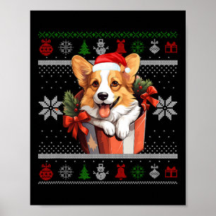Corgi Hund Weihnachten Ugly Sweater Familie Matchi Poster
