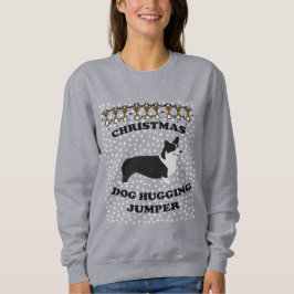 Corgi Hund Weihnachtshund umarmt Sweatshirt