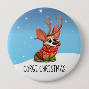 Corgi-Hund-Weihnachtsknopf Button