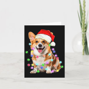 Corgi-Hund-Weihnachtslicht-Schlafanzug Lustig  Karte