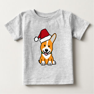 Corgi-Hund-Welpe Pembroke Welsh Weihnachten Santa Baby T-shirt