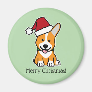 Corgi-Hund-Welpe Pembroke Welsh Weihnachten Santa- Magnet