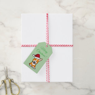 Corgi-Hund-Welpe süß Pembroke Welsh Weihnachten Sa Geschenkanhänger