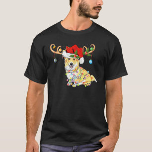 Corgi Hund Xmas Rentier Santa Hut Corgi Weihnachte T-Shirt