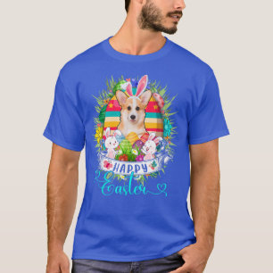 Corgi Hund zu Ostern Eier Basket Bunnies Happy Eas T-Shirt
