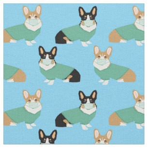 Corgi-Hunde in den Schuhen hblau Stoff