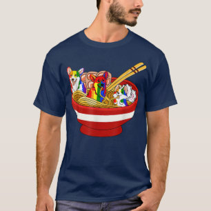 Corgi Hunde in Ramen Funny Anime Dog Lover Proud L T-Shirt