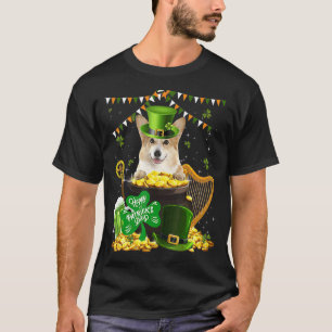 Corgi Hunde Lustiger Irischer Kleeblatt St. Patric T-Shirt