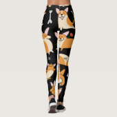 Corgi Hunde, Niedlicher nahtloser Hintergrund. Leggings (Rückseite)