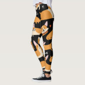 Corgi Hunde, Niedlicher nahtloser Hintergrund. Leggings (Links)